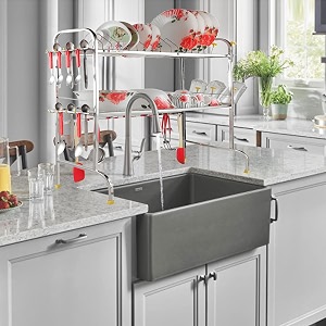 ose stainless steel over the sink dish drying rack  2-tier utensil holder for kitchen  counter top sink standing shelf for organize kitchen 29 x 29 inch