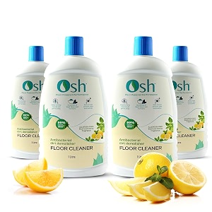 osh floor cleaner  99 natural amp plant derived  works on all surfaces  goodness of basil neem amp turmeric allergen free basil amp citrus fragrance  safe for sensitive skin  1000ml - pack of 4