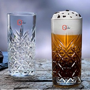 european premium cocktail glasses set of 6 pcs 300ml - tall highball drinking glass for- water juice cooldrink mojito perfect for restaurants home and parties