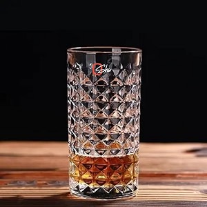 european premium crytal diamond juice water glasses set of 6-300ml tall highball crystal water cocktail mocktail tumbler milkshake glass set