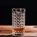 European Premium Crytal Diamond Juice Water Glasses Set of 6-300ml (Tall Highball Crystal Water Cocktail Mocktail Tumbler Milkshake Glass Set)
