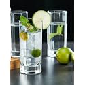 European Premium Juice/Water Glasses Set of 6 300ml,Transparent, Stylish Long High Ball Octagonal Glass Tumbler Plaza