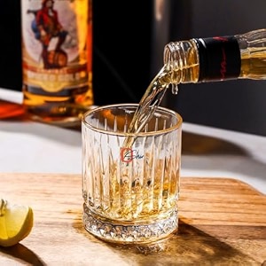 european premium whisky glasses set of 6-320mltransparent stylish unique multiline design glass for drinking