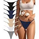 oshkang Cotton G-String Thongs for Women Low Rise Underwear Ladies 8 Pack