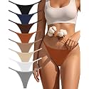 oshkang Cotton G-String Thongs for Women Low Rise Underwear Ladies 8 Pack