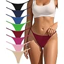 oshkang Cotton G-String Thongs for Women Low Rise Underwear Ladies 8 Pack