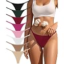 oshkang Cotton G-String Thongs for Women Low Rise Underwear Ladies 8 Pack