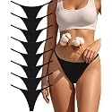 oshkang Cotton G-String Thongs for Women Low Rise Underwear Ladies 8 Pack