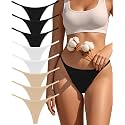 oshkang Cotton G-String Thongs for Women Low Rise Underwear Ladies 8 Pack