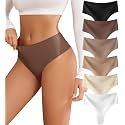 oshkang Thongs for Womens High Waisted Seamless No Show Underwear 6 Pack