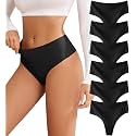 oshkang Thongs for Womens High Waisted Seamless No Show Underwear 6 Pack
