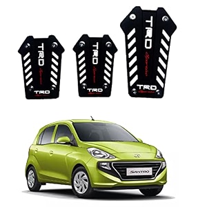oshotto 3 pcs non-slip manual cs-375 car pedals kit pad covers set compatible with hyundai xcent grey