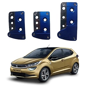 oshotto 3 pcs non-slip manual cs-036 car pedals kit pad covers set compatible with tata altroz blue