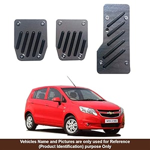 oshotto 3 pcs non-slip manual cs-08 car pedals kit sports pad covers set compatible with chevrolet uva olduva sail black