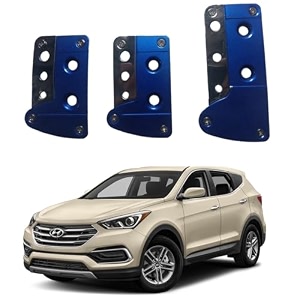 oshotto 3 pcs non-slip manual cs-036 car pedals kit pad covers set compatible with hyundai santa fe blue