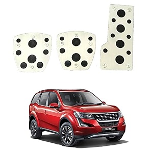 oshotto 3 pcs non-slip manual cs-08 car pedals kit sports pad covers set compatible with mahindra xuv-500 black