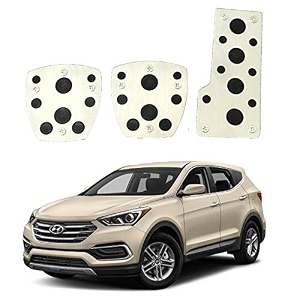 oshotto 3 pcs non-slip manual cs-08 car pedals kit sports pad covers set for hyundai santa fe black