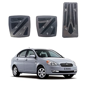 oshotto 3 pcs non-slip manual cs-048 car pedals kit pad covers set compatible with hyundai verna old grey