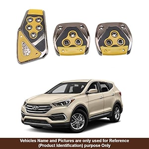 oshotto 3 pcs non-slip manual cs-375 car pedals kit pad covers set compatible with hyundai santa fe yellow