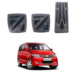 oshotto 3 pcs non-slip manual cs-048 car pedals kit pad covers set compatible with chevrolet enjoy grey