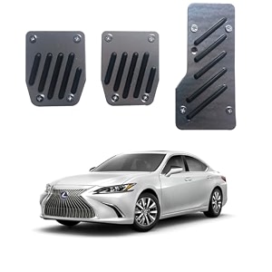 oshotto 3 pcs non-slip manual cs-08 car pedals kit sports pad covers set compatible with lexus es black