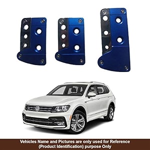 oshotto 3 pcs non-slip manual cs-036 car pedals kit pad covers set compatible with volkswagen tiguan blue