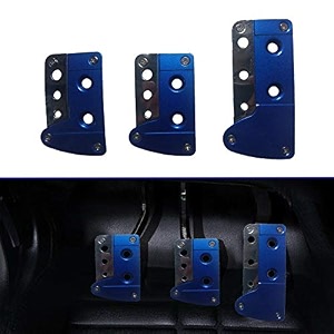 oshotto 3 pcs non-slip manual cs-036 car pedals kit pad covers set compatible with hyundai aura blue