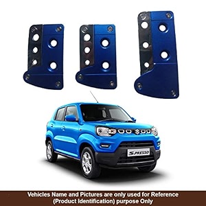 oshotto 3 pcs non-slip manual cs-036 car pedals kit pad covers set compatible with maruti suzuki s-presso blue