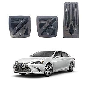 oshotto 3 pcs non-slip manual cs-048 car pedals kit pad covers set compatible with lexus es grey