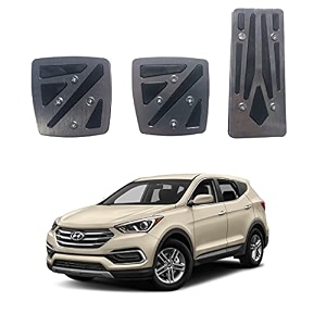 oshotto 3 pcs non-slip manual cs-048 car pedals kit pad covers set compatible with hyundai santa fe grey