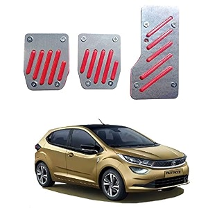 oshotto 3 pcs non-slip manual cs-320 car pedals kit pad covers set compatible with tata altroz red