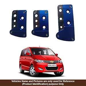 oshotto 3 pcs non-slip manual cs-036 car pedals kit pad covers set compatible with chevrolet enjoy blue