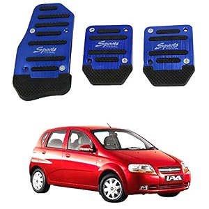 oshotto 3 pcs non-slip manual cs-373 car pedals kit sports pad covers set compatible with chevrolet uva olduva sail blue