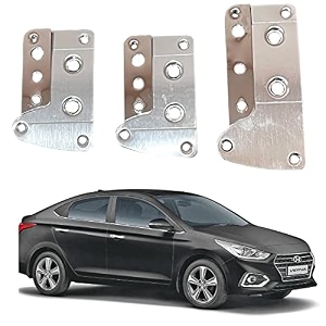 oshotto 3 pcs non-slip manual cs-036 car pedals kit pad covers set compatible with hyundai verna old silver