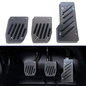 oshotto 3 pcs non-slip manual cs-08 car pedals kit sports pad covers set compatible with hyundai aura black