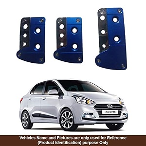oshotto 3 pcs non-slip manual cs-036 car pedals kit pad covers set compatible with hyundai xcent blue