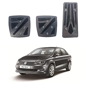oshotto 3 pcs non-slip manual cs-048 car pedals kit pad covers set compatible with volkswagen vento grey