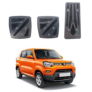 oshotto 3 pcs non-slip manual cs-048 car pedals kit pad covers set compatible with maruti suzuki s-presso grey