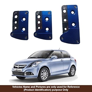 oshotto 3 pcs non-slip manual cs-036 car pedals kit pad covers set compatible with maruti suzuki swift dzire old 2008-2016 blue