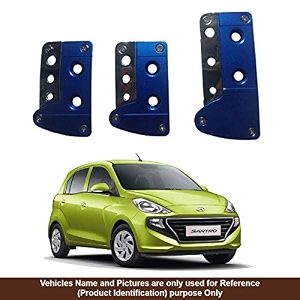oshotto 3 pcs non-slip manual cs-036 car pedals kit pad covers set compatible with hyundai new santro 2018-2026 blue
