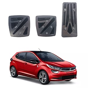 oshotto 3 pcs non-slip manual cs-048 car pedals kit pad covers set compatible with tata altroz grey