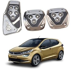 oshotto 3 pcs non-slip manual cs-375 car pedals kit pad covers set compatible with tata altroz grey
