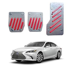 oshotto 3 pcs non-slip manual cs-320 car pedals kit pad covers set compatible with lexus es red
