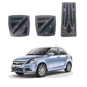 oshotto 3 pcs non-slip manual cs-048 car pedals kit pad covers set compatible with maruti suzuki swift dzire old 2008-2016 grey