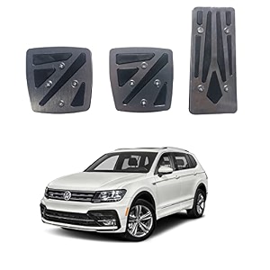 oshotto 3 pcs non-slip manual cs-048 car pedals kit pad covers set compatible with volkswagen tiguan grey