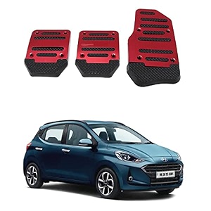 oshotto 3 pcs non-slip manual cs-375 car pedals kit pad covers set compatible with hyundai xcent grey