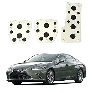 oshotto 3 pcs non-slip manual cs-08 car pedals kit sports pad covers set compatible with lexus es black