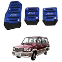 Oshotto 3 Pcs Non-Slip Manual CS-373 Car Pedals Kit Sports Pad Covers Set Compatible with Toyota Qualis (Blue)
