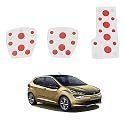 Oshotto 3 Pcs Non-Slip Manual CS-08 Car Pedals Kit Sports Pad Covers Set Compatible with Tata Altroz (Red)