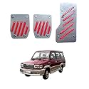 Oshotto 3 Pcs Non-Slip Manual CS-320 Car Pedals Kit Pad Covers Set Compatible with Toyota Qualis (Red)
